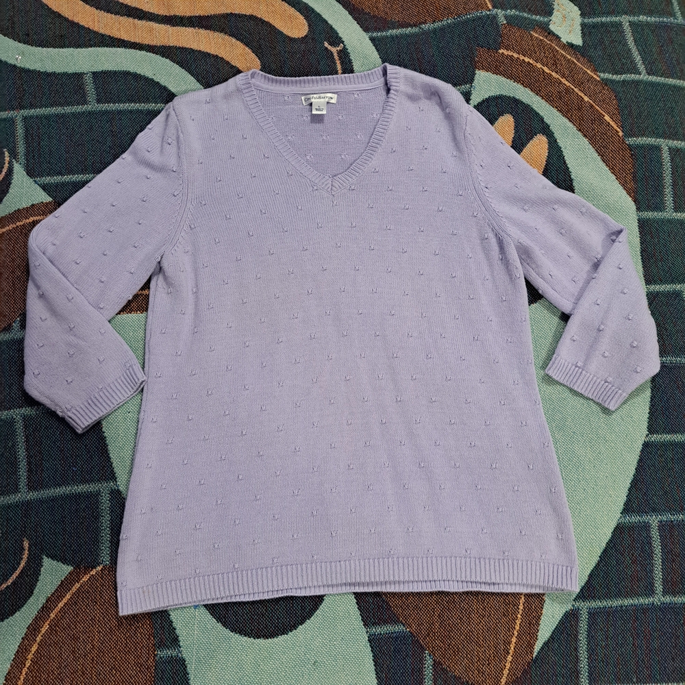 🌈 LILAC V-NECK SWEATER-L